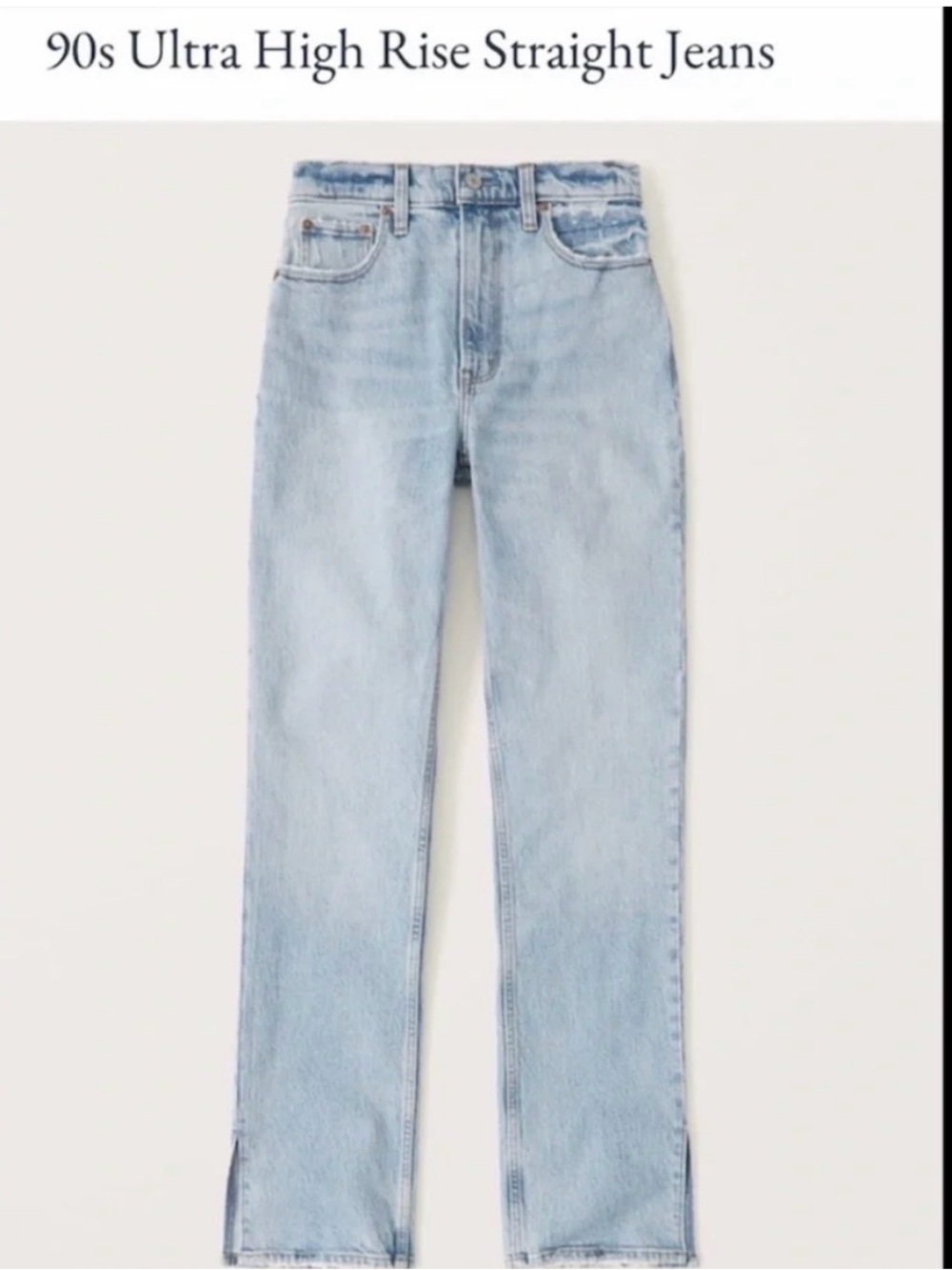 Abercrombie & Fitch 90s Straight Ultra High Rise Straight Jeans - Light Blue